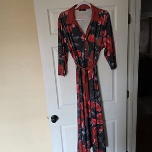 Lily Red and Gray Floral Dress